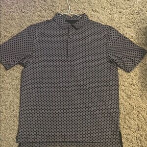 Bobby Jones Black Polo Shirt with Geometric Pattern